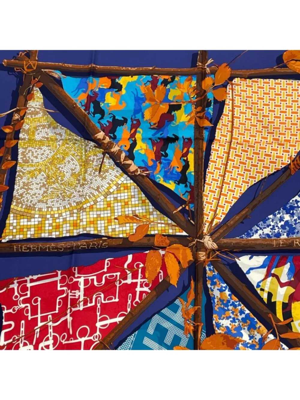Hermes Carre 90 Chic Robinson le Scarf Silk Blue - Picture 2 of 6